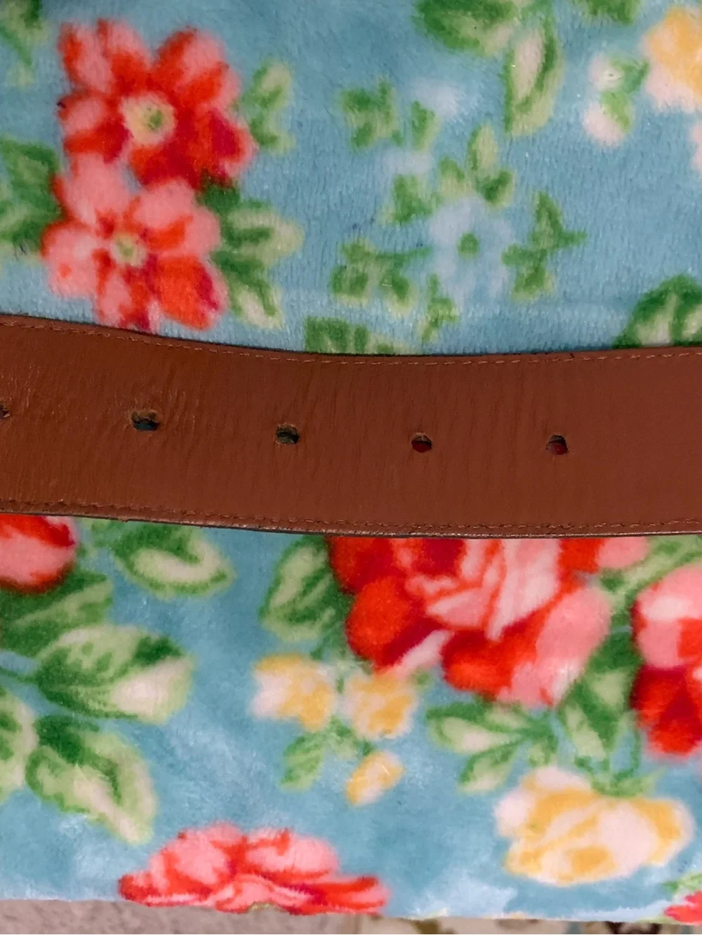 Vintage Lucchese Brown Goat Leather Belt & Silver Buckle